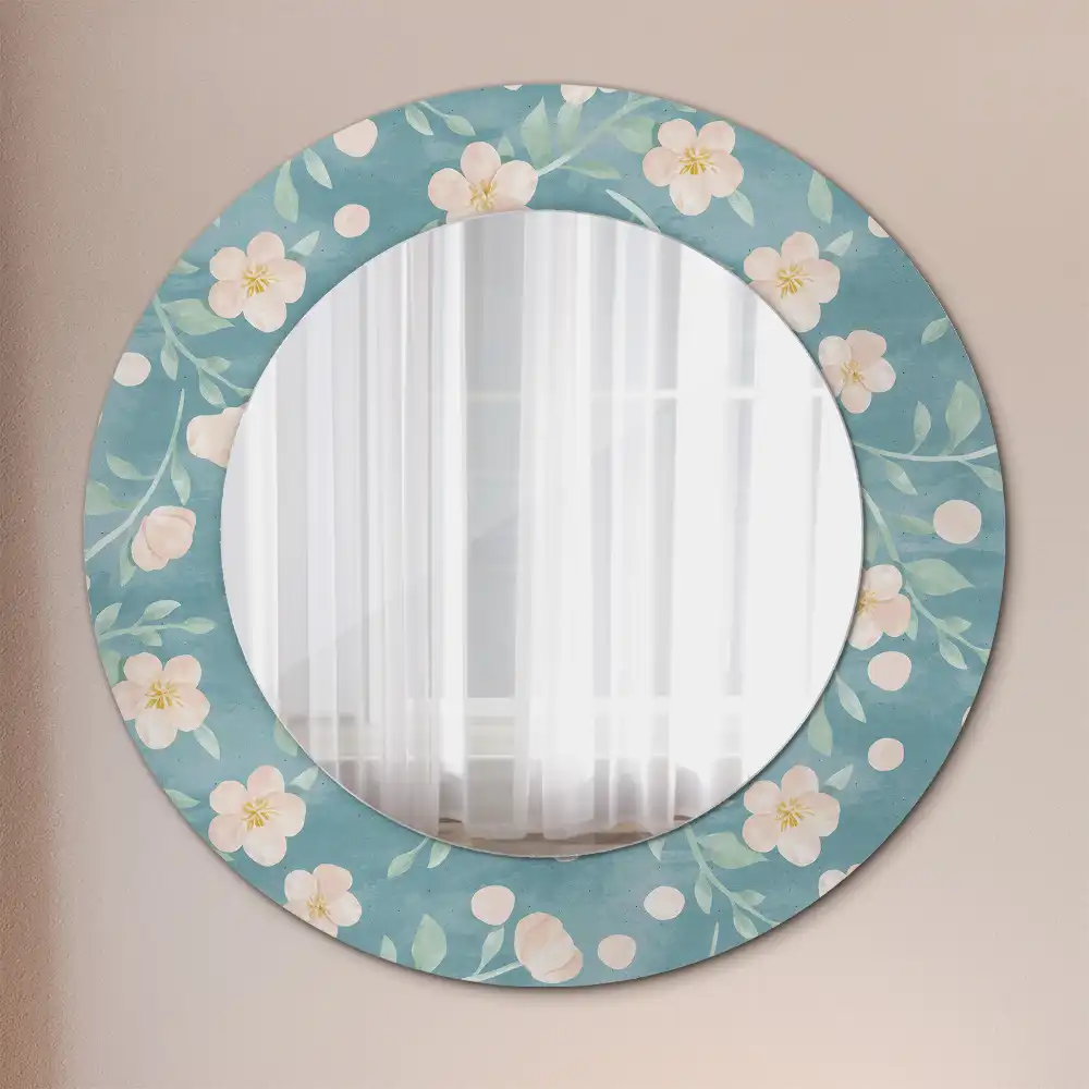 Round decorative mirror Floral pattern