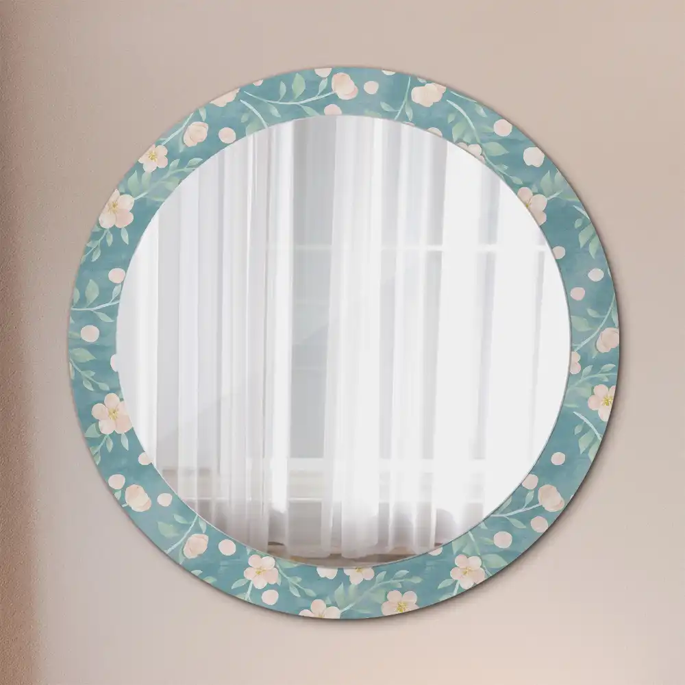 Round decorative mirror Floral pattern