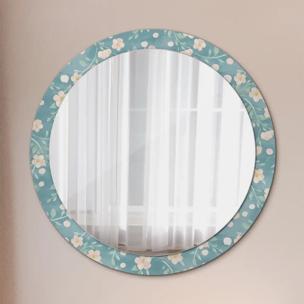 Round decorative mirror Floral pattern
