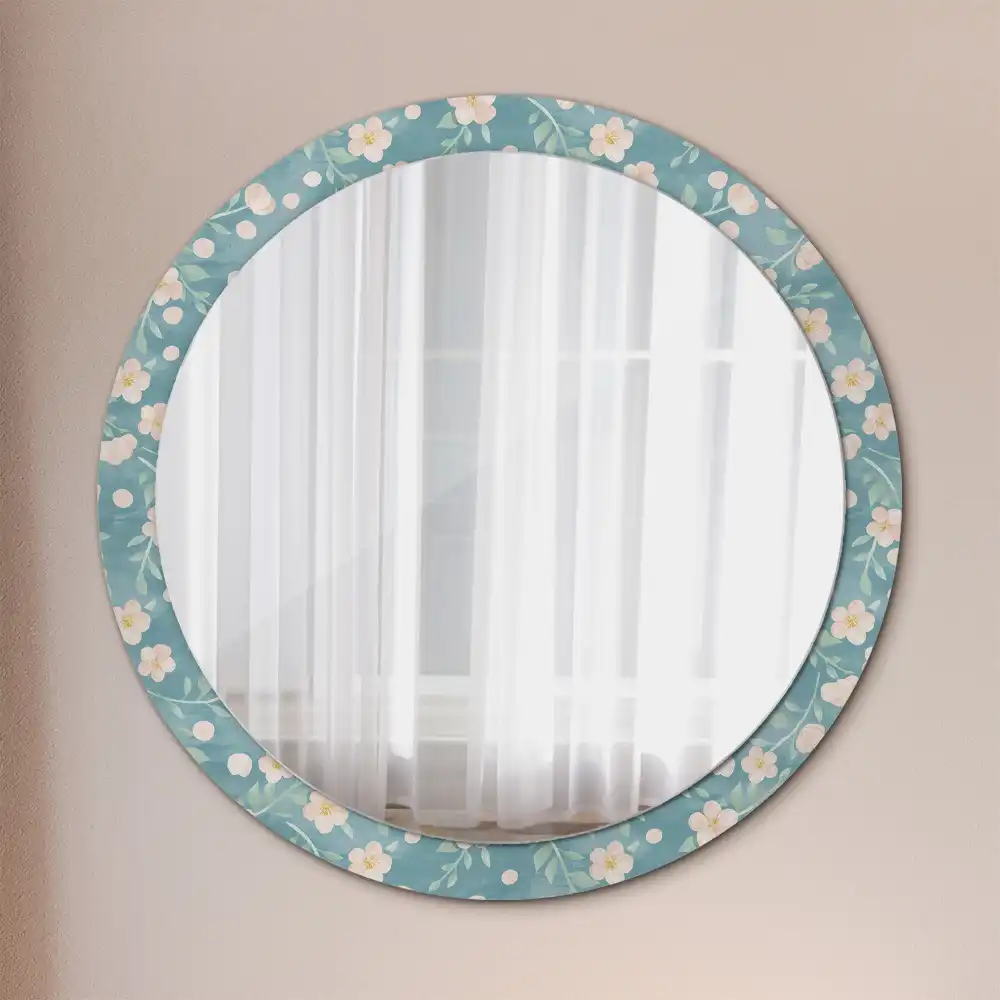 Round decorative mirror Floral pattern