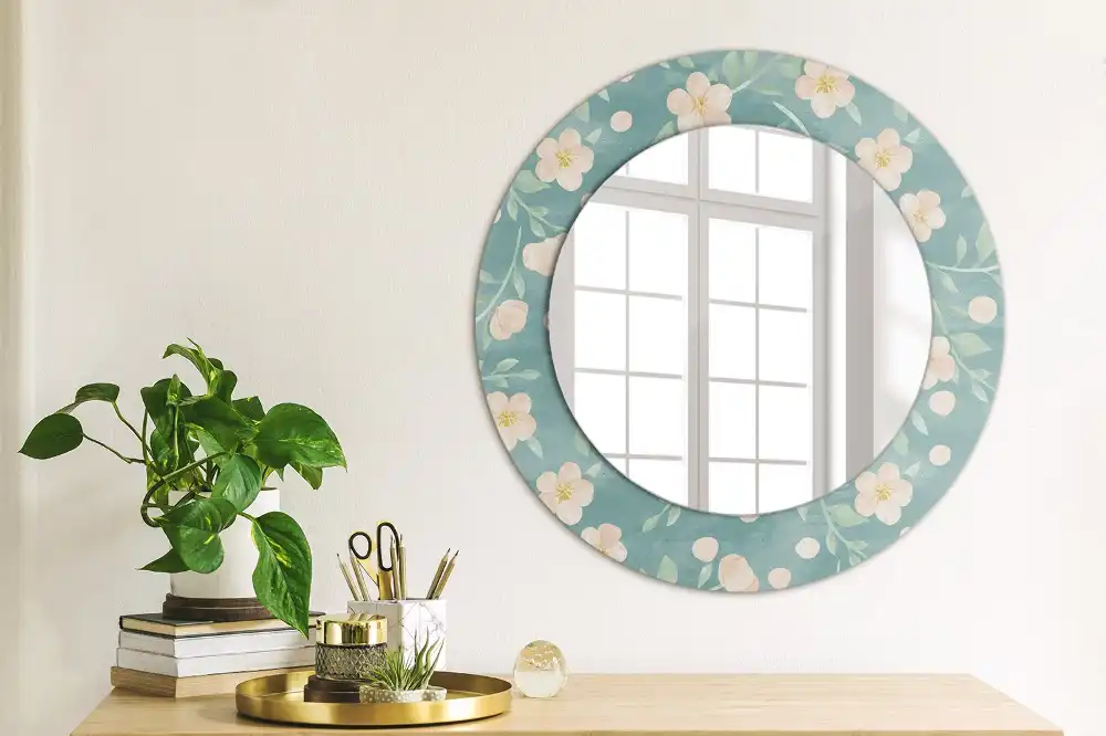 Round decorative mirror Floral pattern