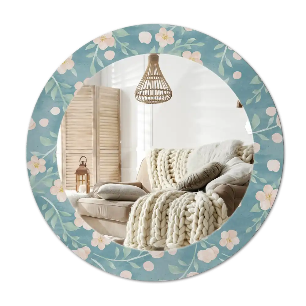 Round decorative mirror Floral pattern