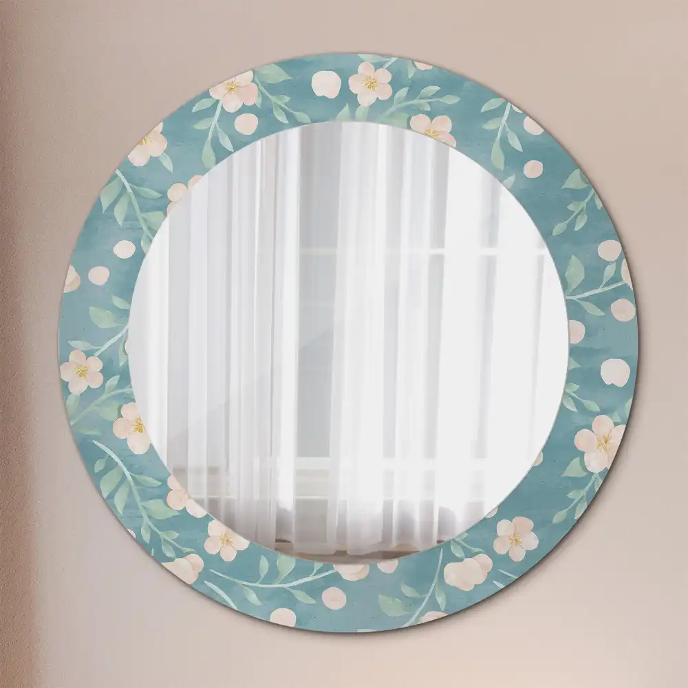 Round decorative mirror Floral pattern