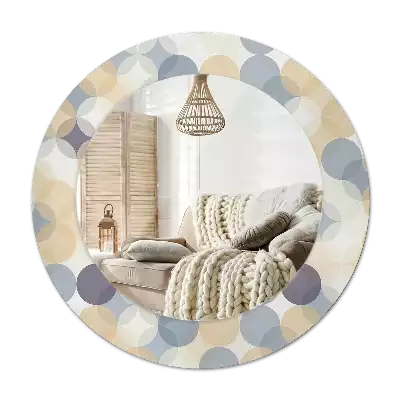 Round mirror frame with print Geometric circles