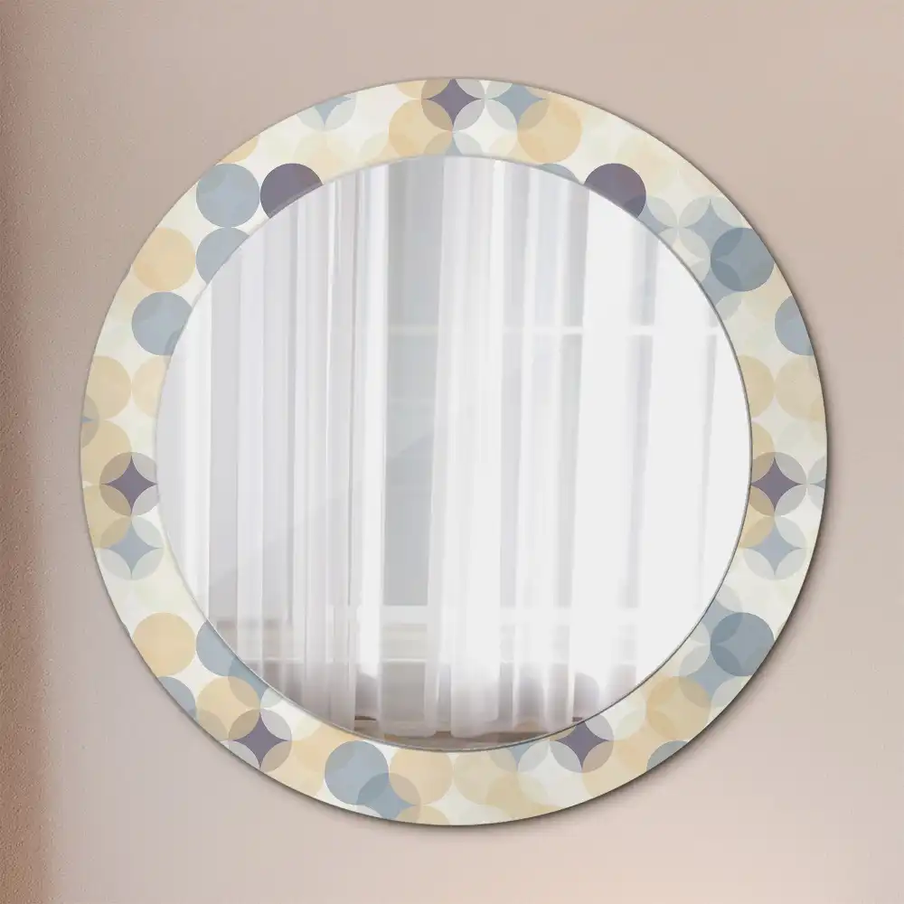Round mirror frame with print Geometric circles