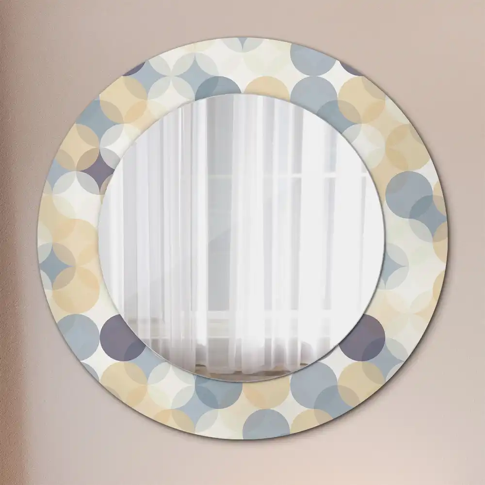 Round mirror frame with print Geometric circles