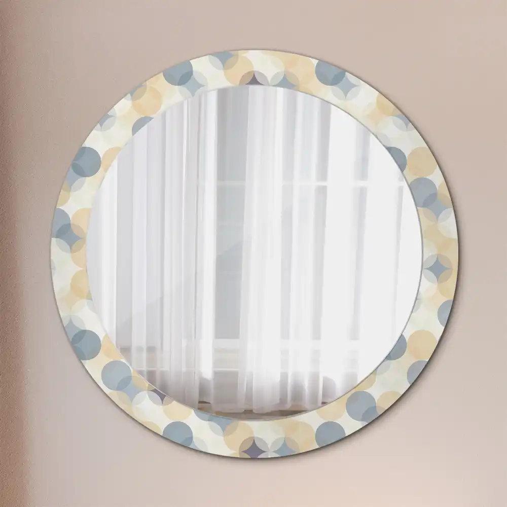 Round mirror frame with print Geometric circles
