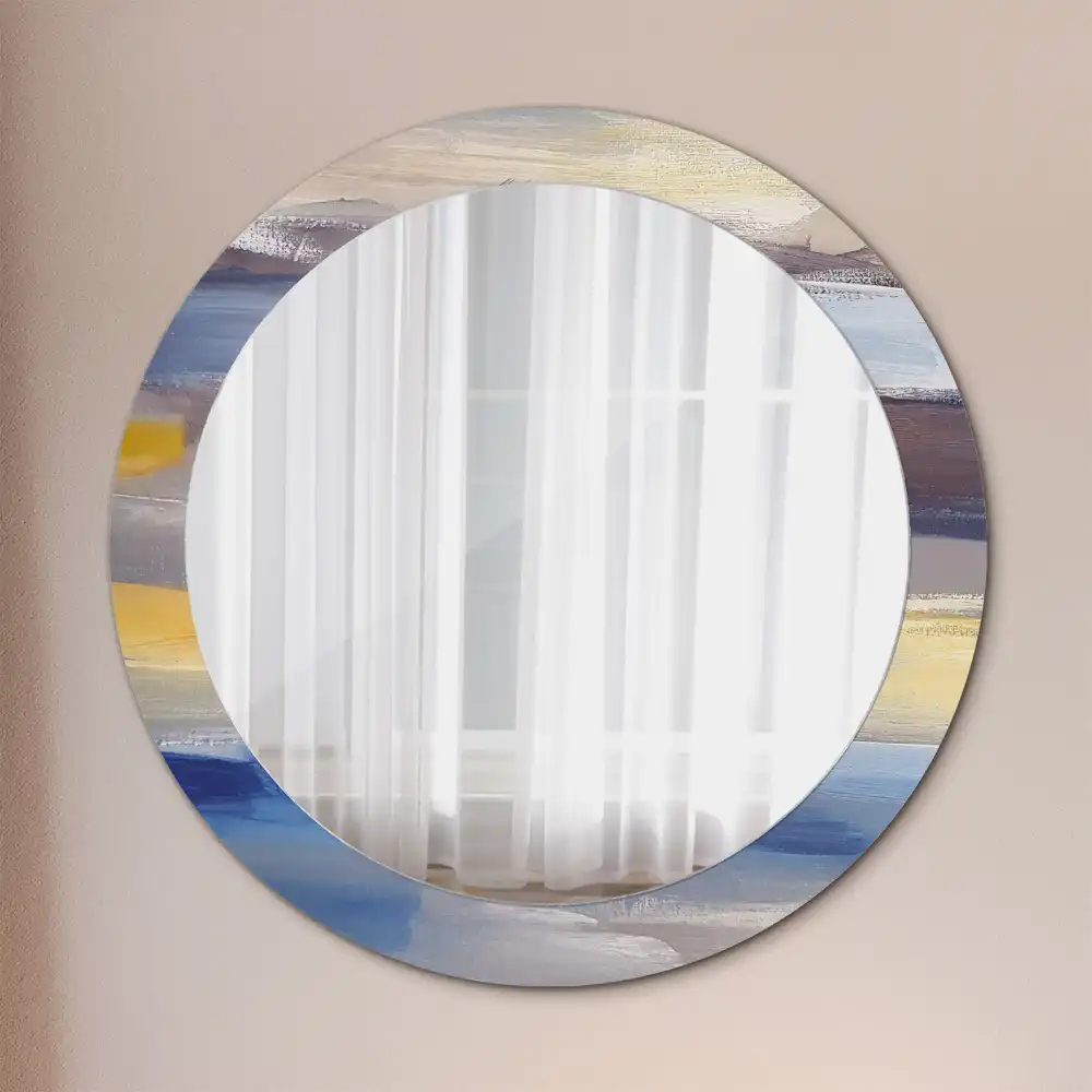 Round printed mirror Abstract painting
