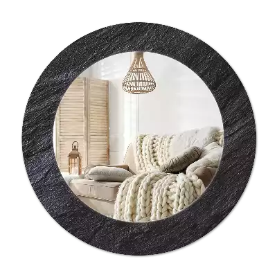 Round wall mirror decor Black stone