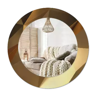 Round wall mirror decor Geometric pattern