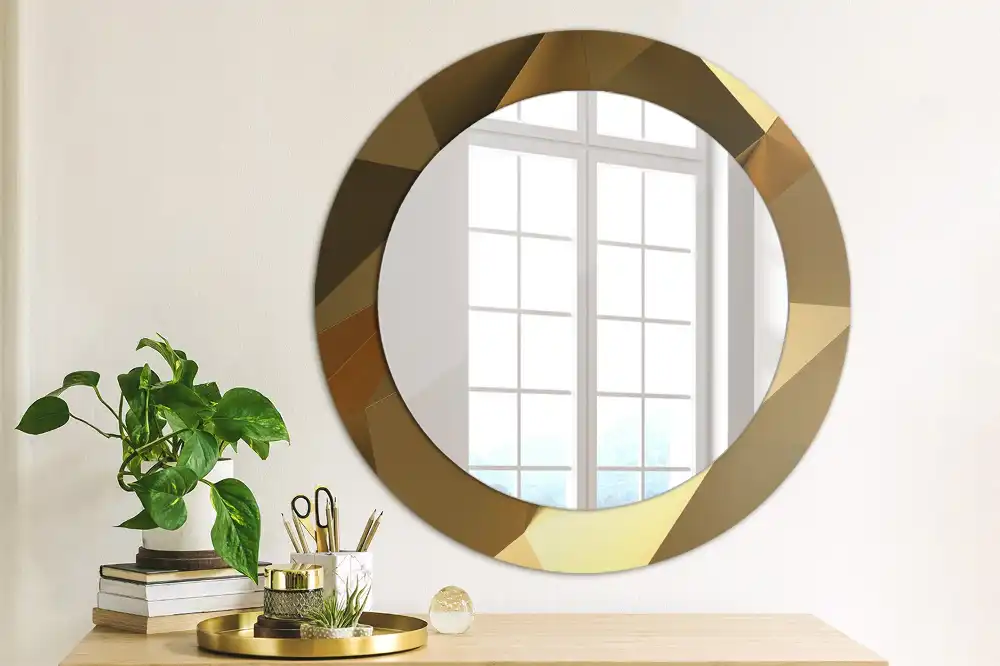 Round wall mirror decor Geometric pattern