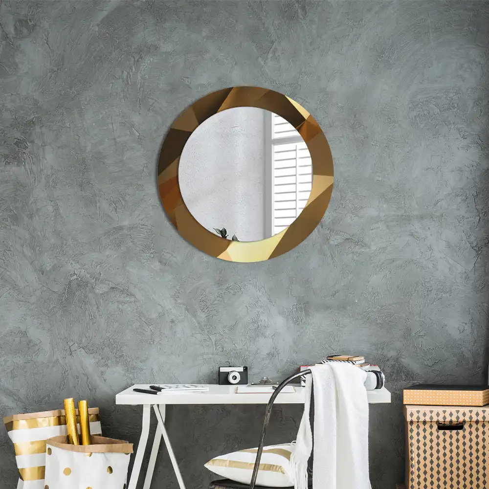 Round wall mirror decor Geometric pattern