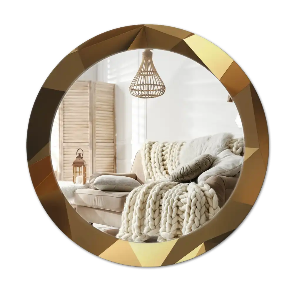 Round wall mirror decor Geometric pattern