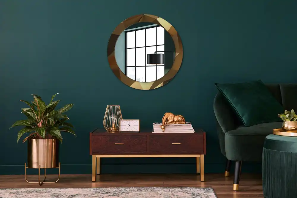 Round wall mirror decor Geometric pattern