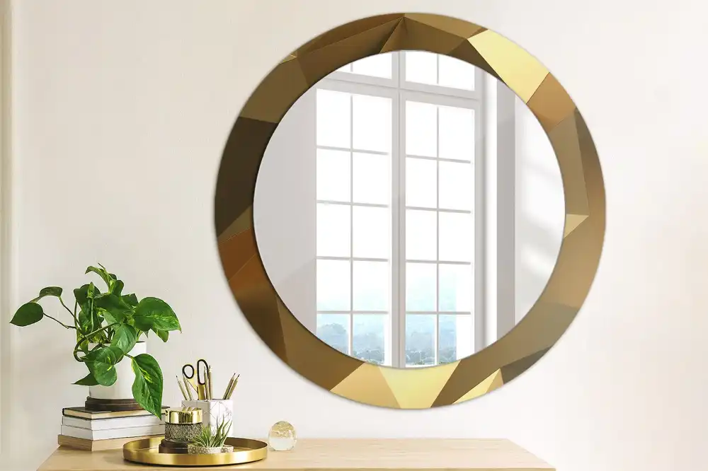 Round wall mirror decor Geometric pattern