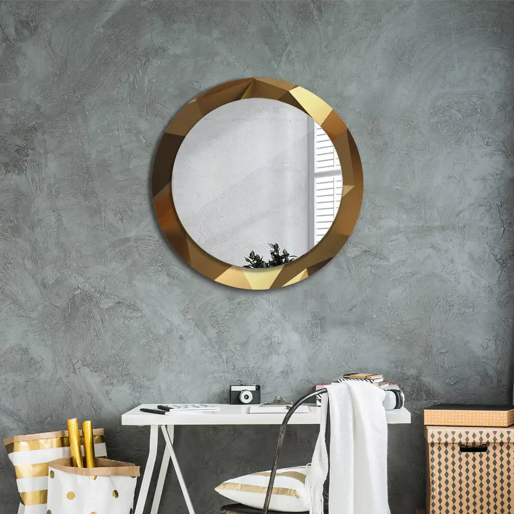 Round wall mirror decor Geometric pattern