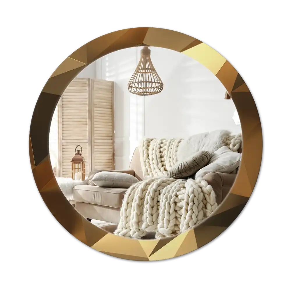 Round wall mirror decor Geometric pattern