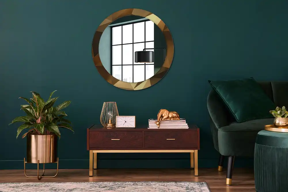 Round wall mirror decor Geometric pattern