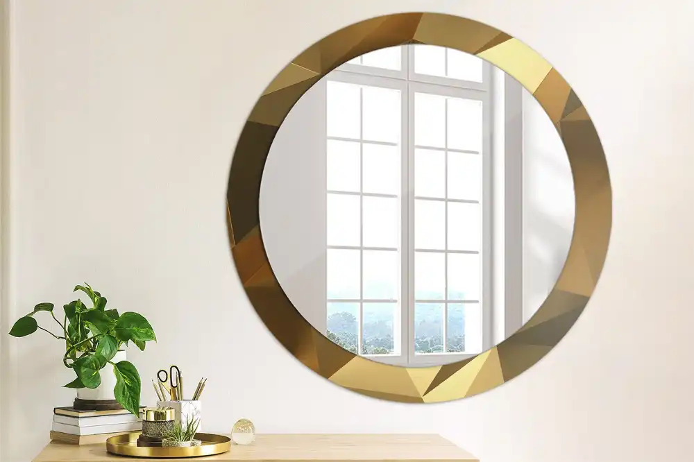 Round wall mirror decor Geometric pattern