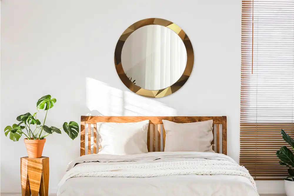 Round wall mirror decor Geometric pattern