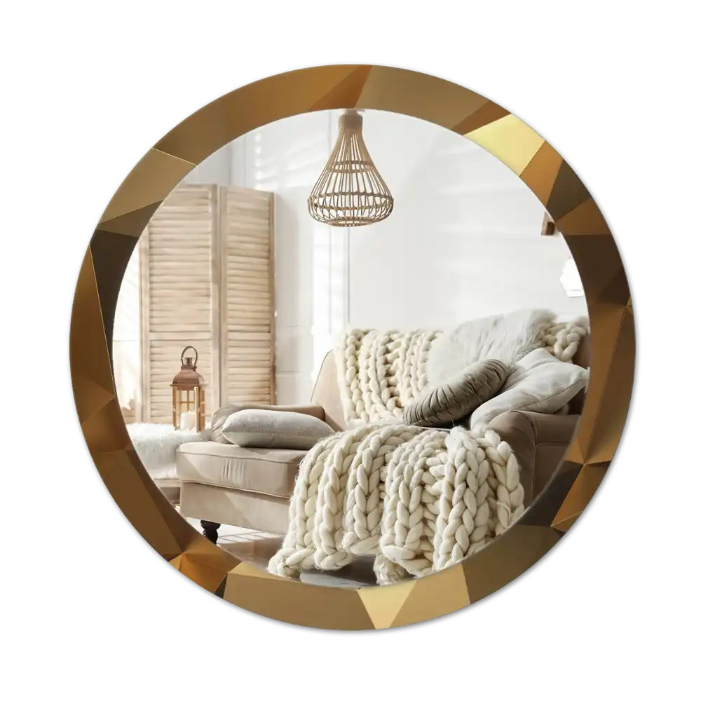 Round wall mirror decor Geometric pattern