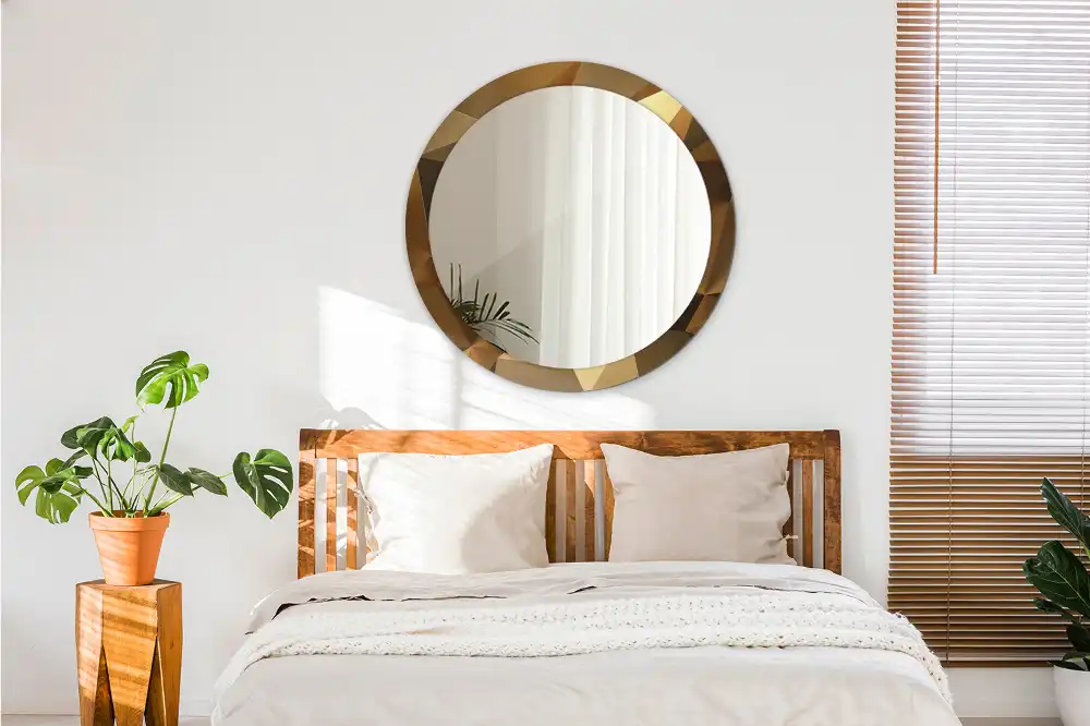 Round wall mirror decor Geometric pattern