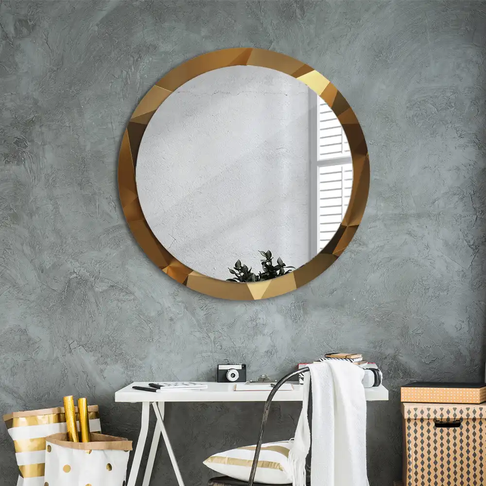 Round wall mirror decor Geometric pattern