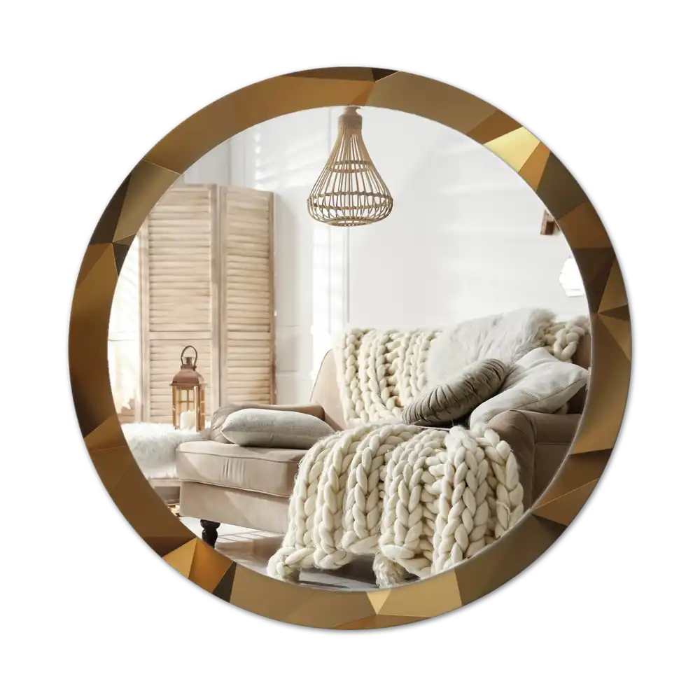 Round wall mirror decor Geometric pattern