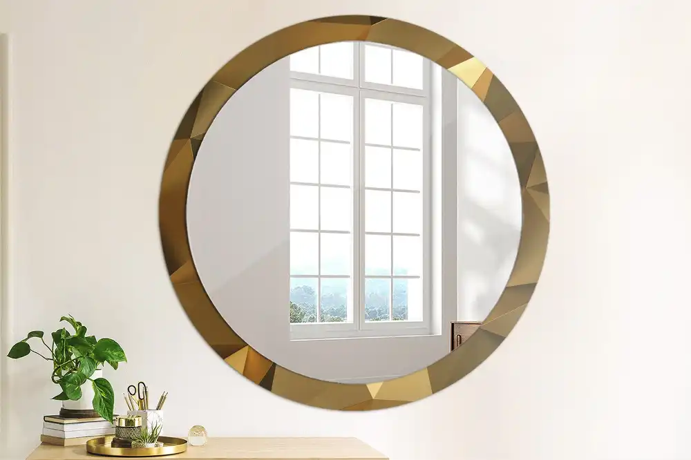 Round wall mirror decor Geometric pattern