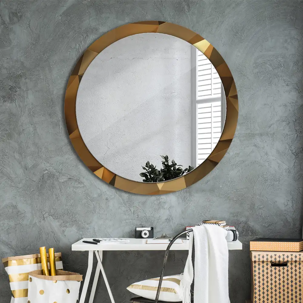 Round wall mirror decor Geometric pattern