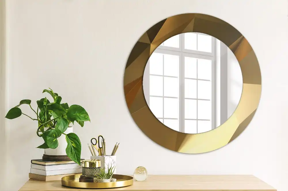 Round wall mirror decor Geometric pattern