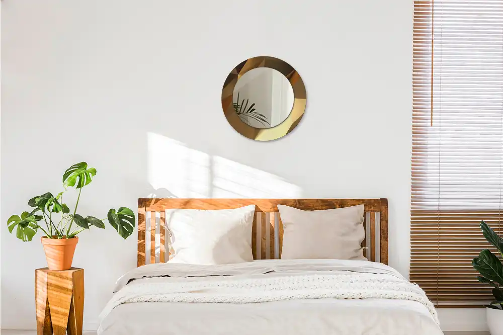 Round wall mirror decor Geometric pattern