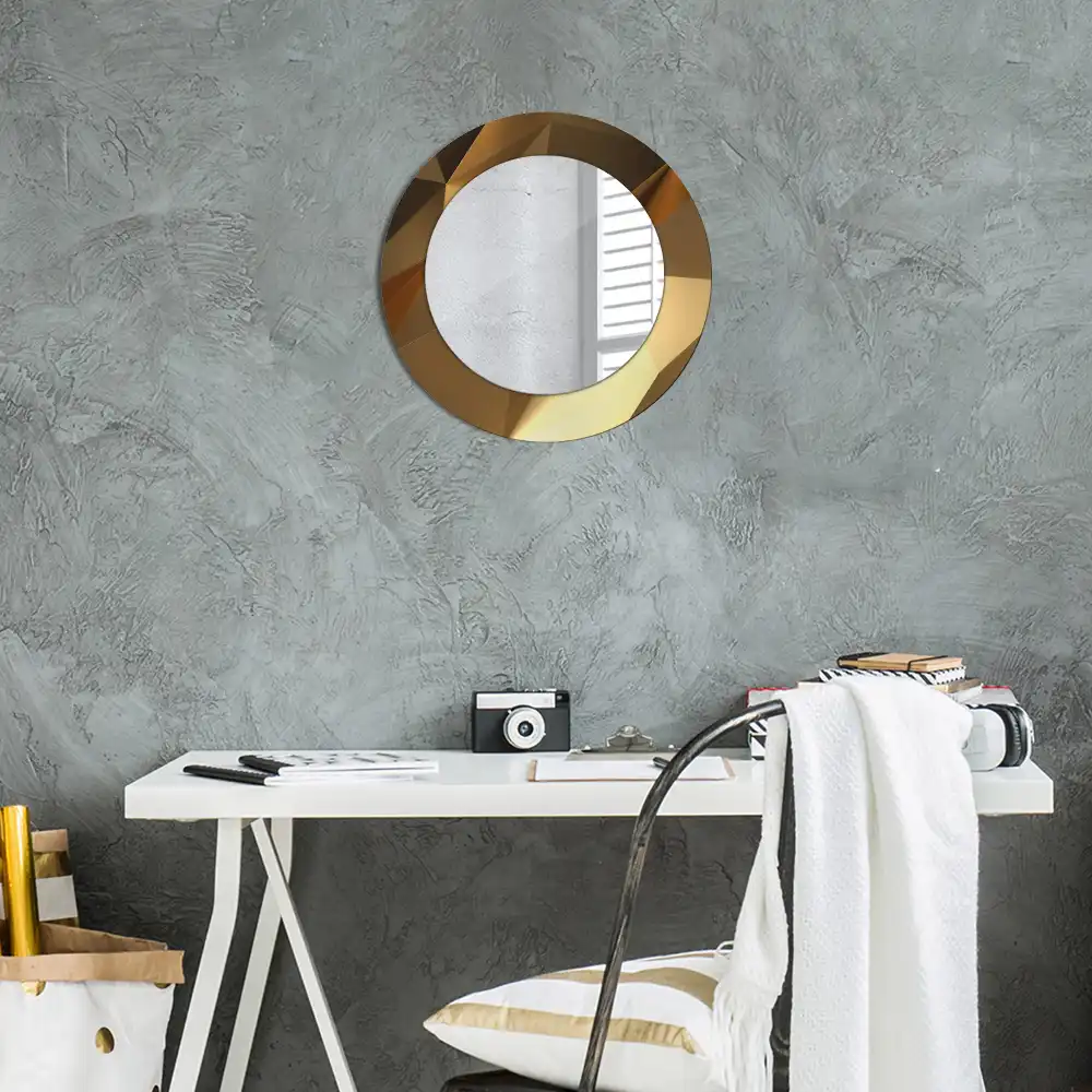 Round wall mirror decor Geometric pattern