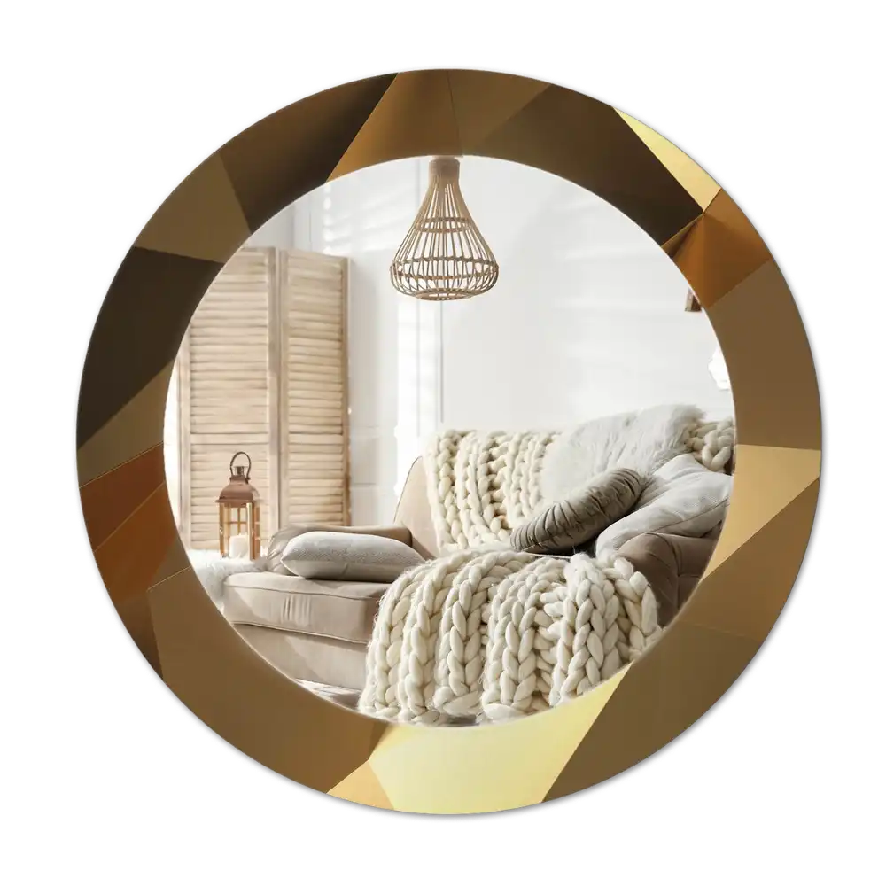 Round wall mirror decor Geometric pattern
