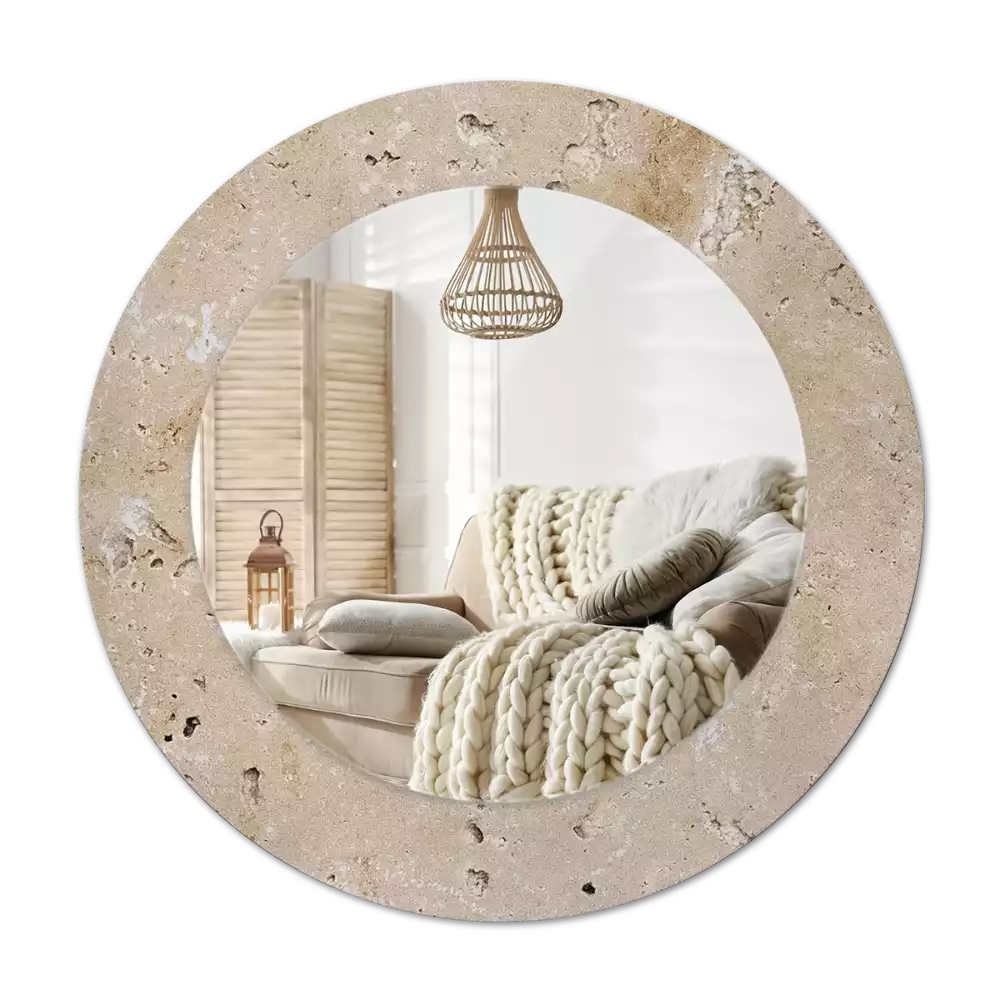 Round decorative mirror Stone imitation