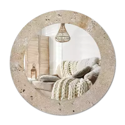 Round decorative mirror Stone imitation