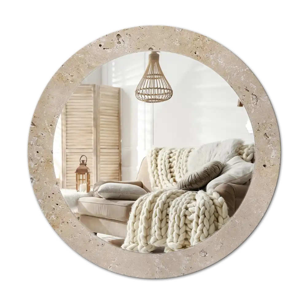 Round decorative mirror Stone imitation