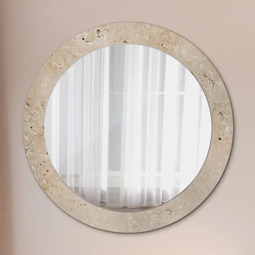 Round decorative mirror Stone imitation