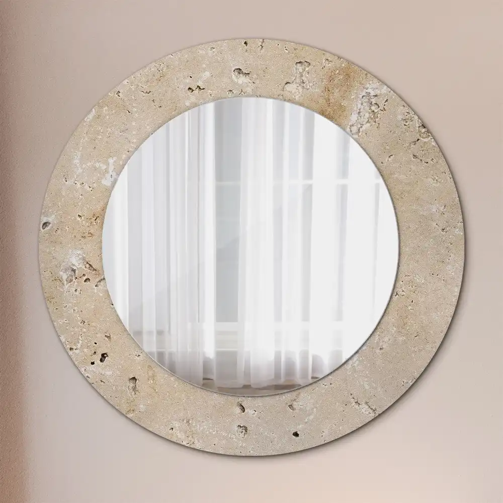 Round decorative mirror Stone imitation