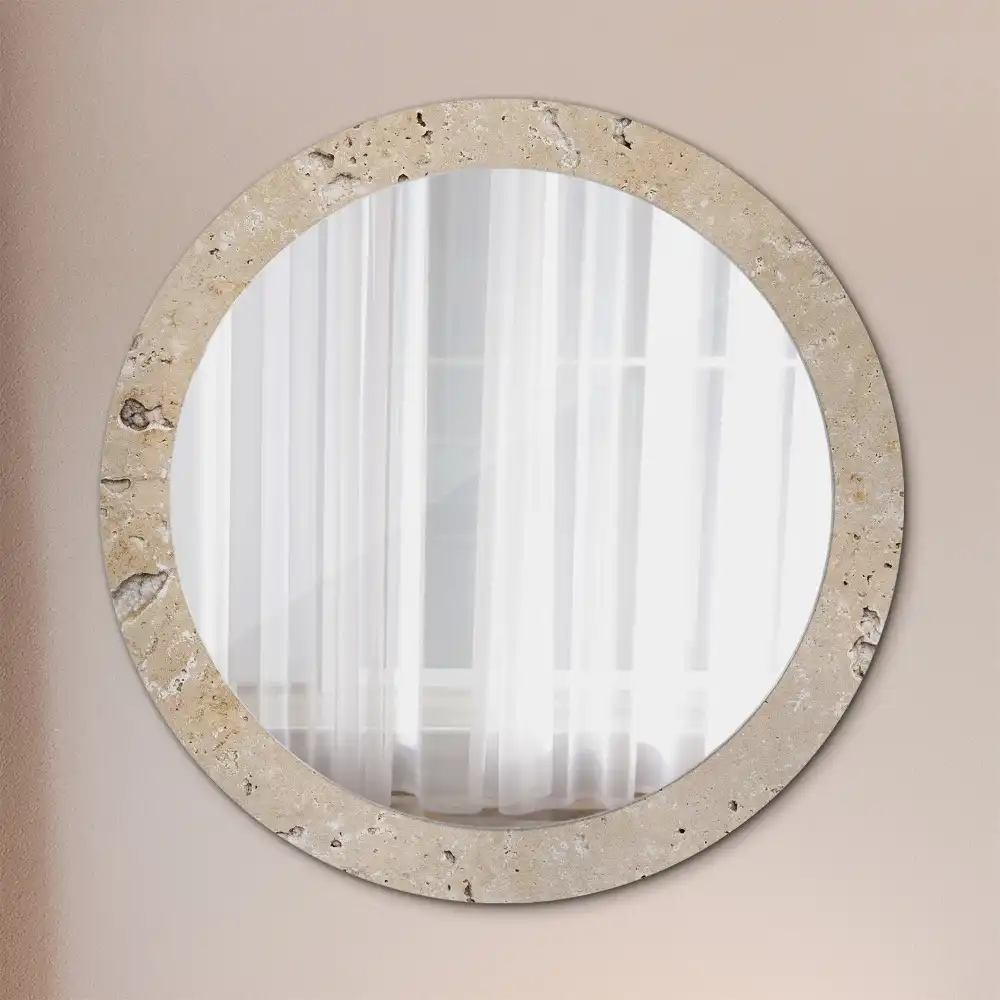 Round decorative mirror Stone imitation