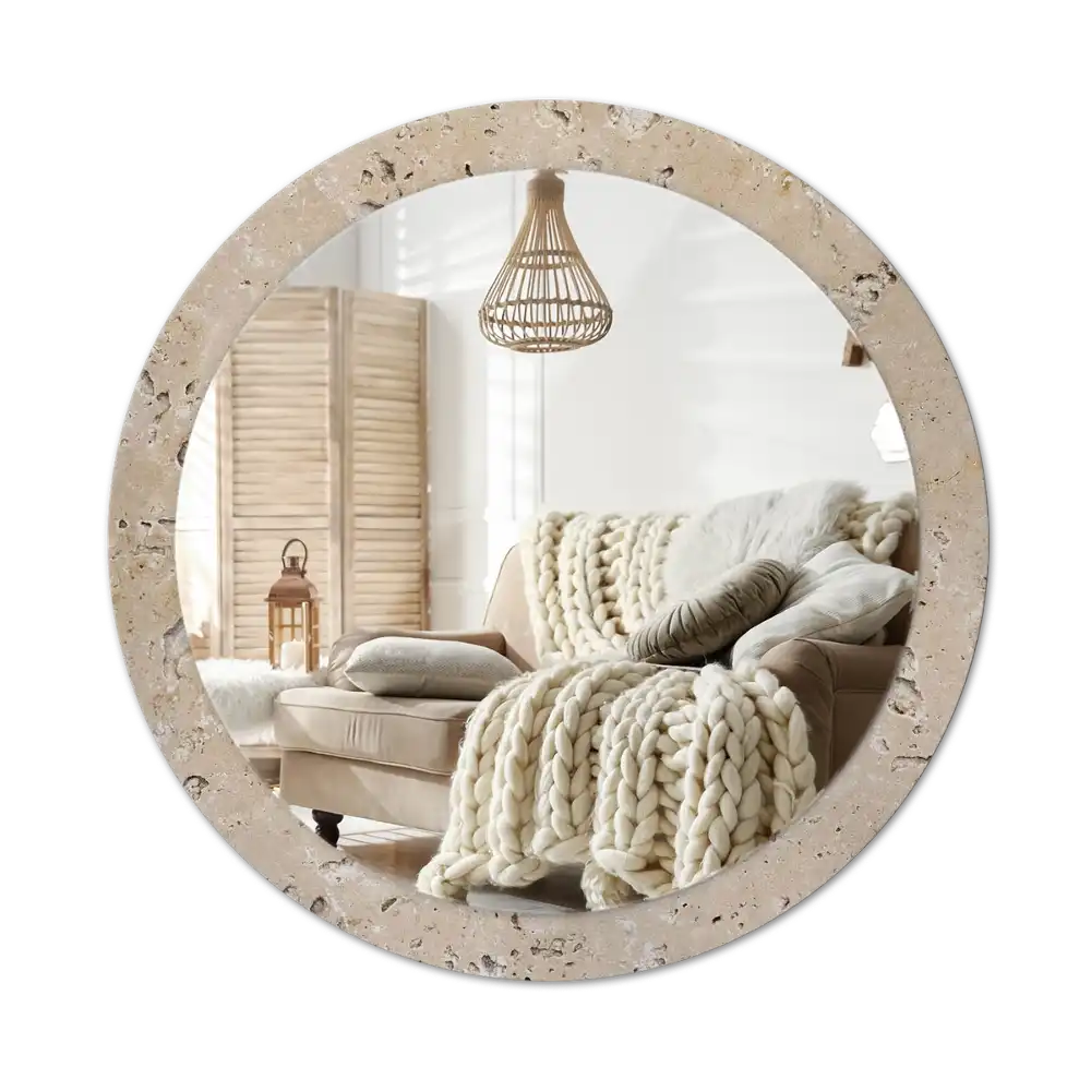 Round decorative mirror Stone imitation