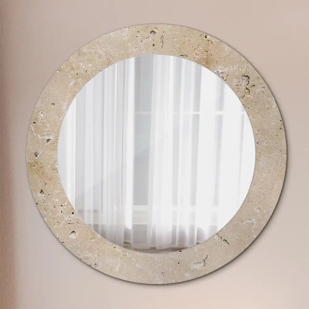 Round decorative mirror Stone imitation