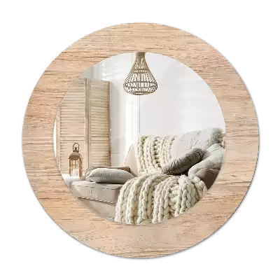 Round wall mirror decor Wood