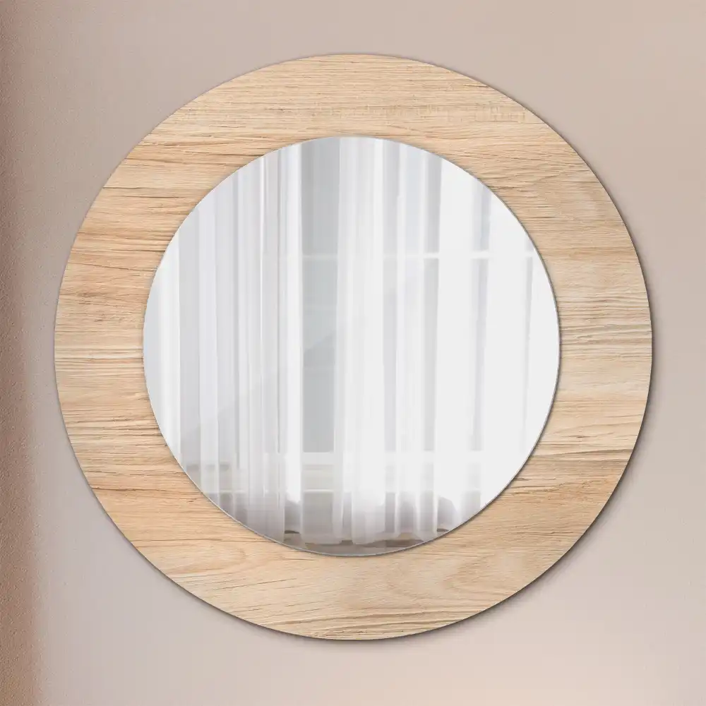 Round wall mirror decor Wood
