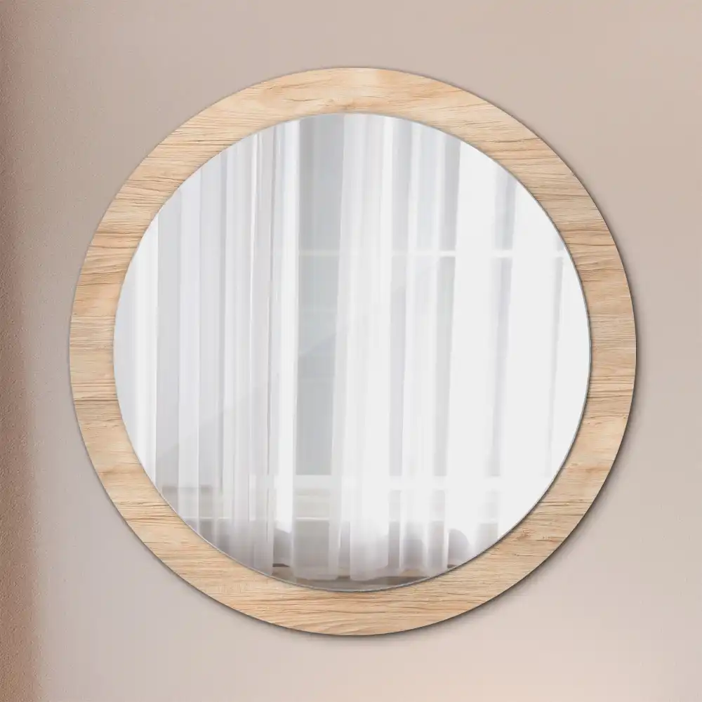 Round wall mirror decor Wood
