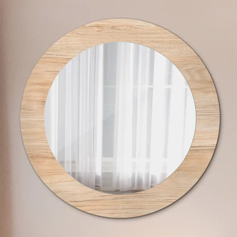 Round wall mirror decor Wood