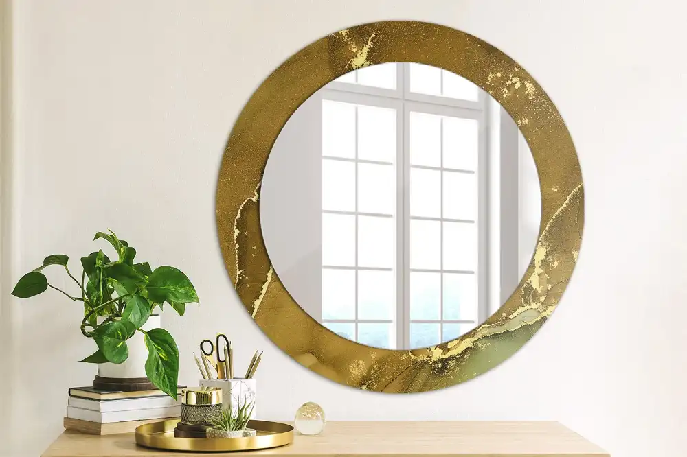 Round decorative mirror Metallic swirls