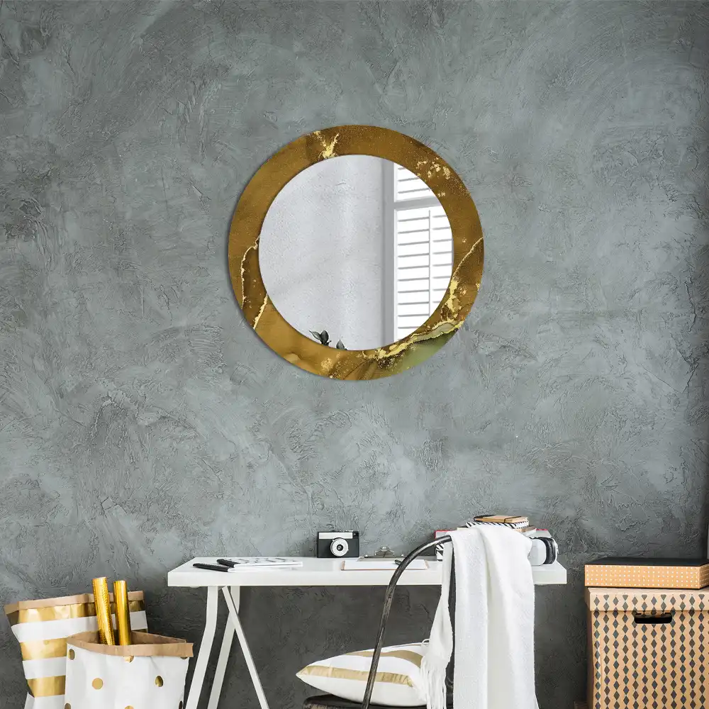 Round decorative mirror Metallic swirls