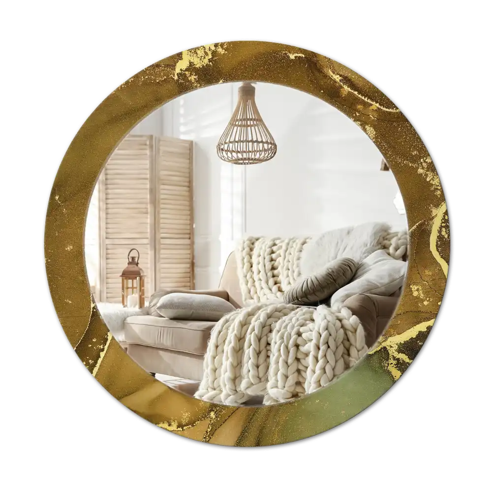 Round decorative mirror Metallic swirls