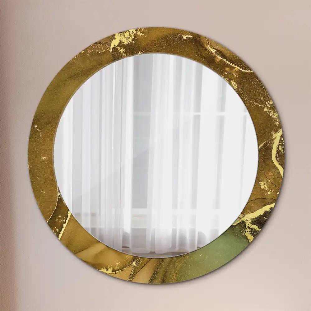 Round decorative mirror Metallic swirls